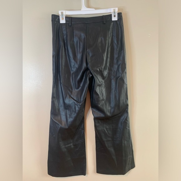 Mustard Seed Black Faux Leather Wide Leg Pants - Picture 3 of 8